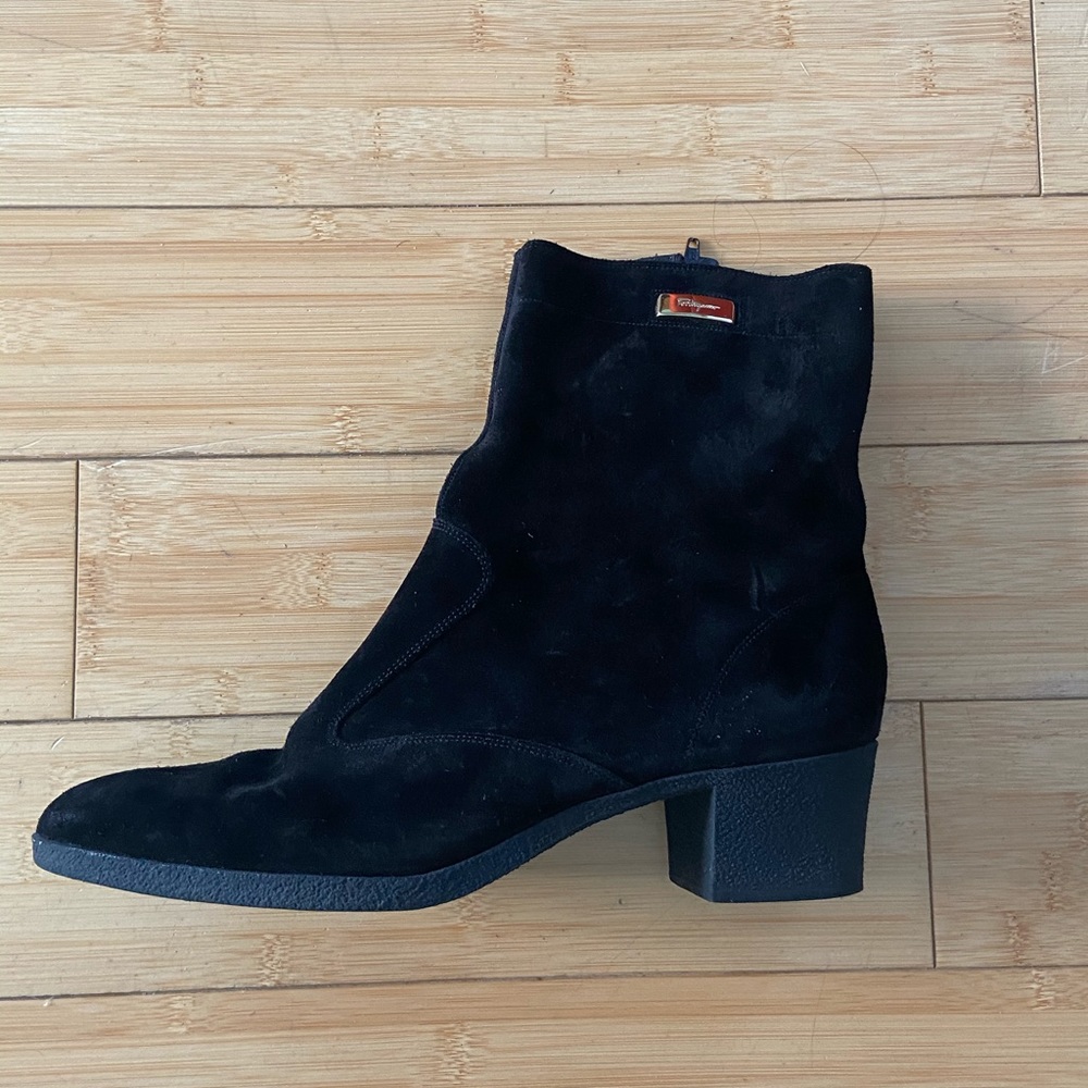 Salvatore Ferragamo black suede boots